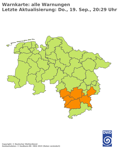 Aktuelle Wetterwarnungen für  Ammerland