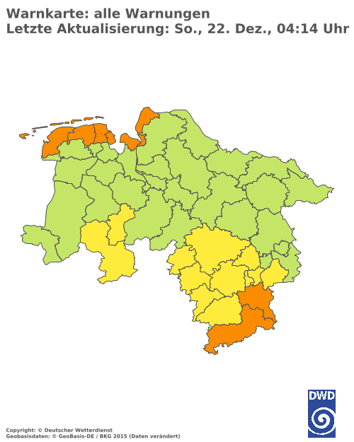 Aktuelle Wetterwarnungen für  Ammerland