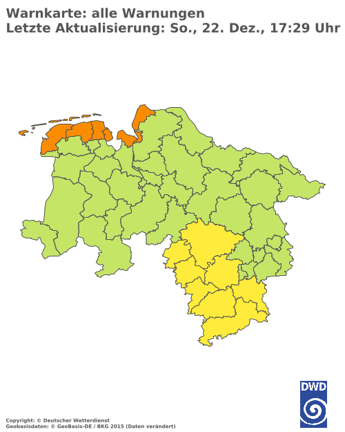 Aktuelle Wetterwarnungen für  Ammerland