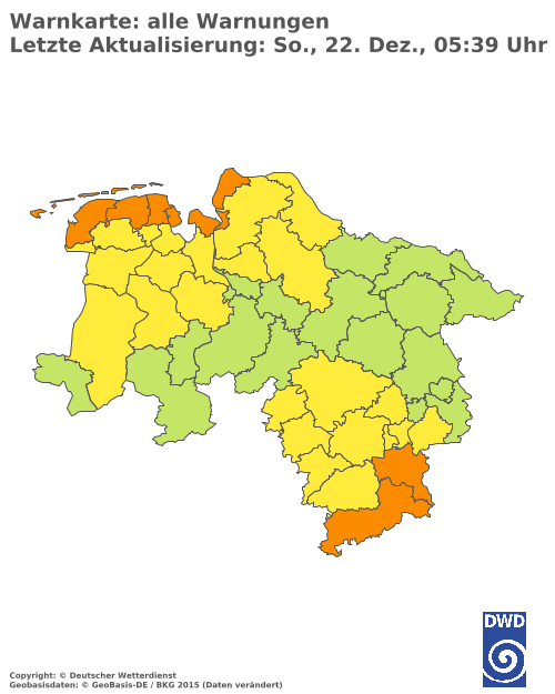 Aktuelle Wetterwarnungen für  Ammerland