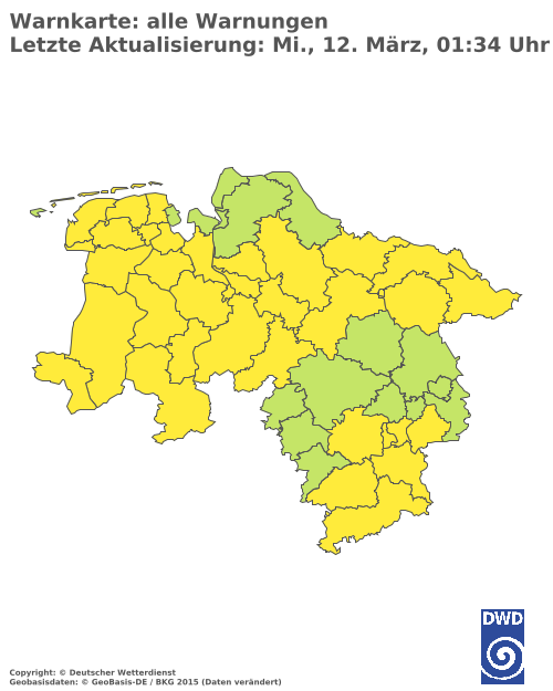 Aktuelle Wetterwarnungen für  Ammerland