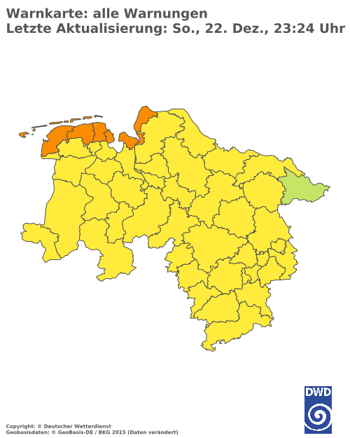 Aktuelle Wetterwarnungen für  Ammerland