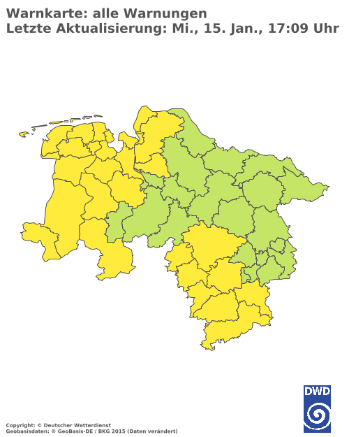 Aktuelle Wetterwarnungen für  Ammerland