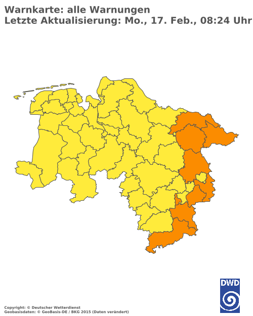 Aktuelle Wetterwarnungen für  Ammerland