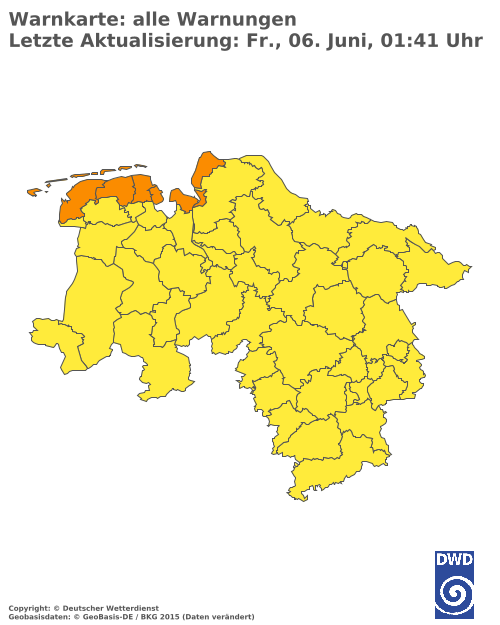 Aktuelle Wetterwarnungen für  Ammerland