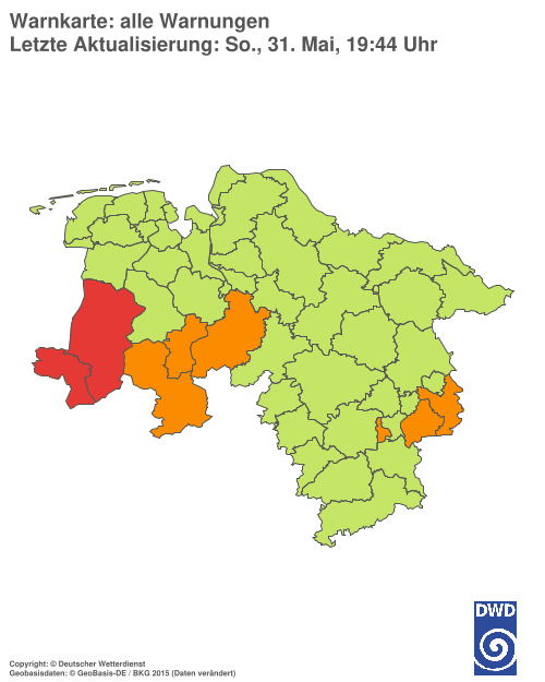 Aktuelle Wetterwarnungen für %region%