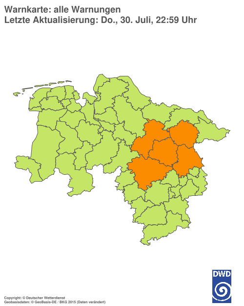 Aktuelle Wetterwarnungen für %region%